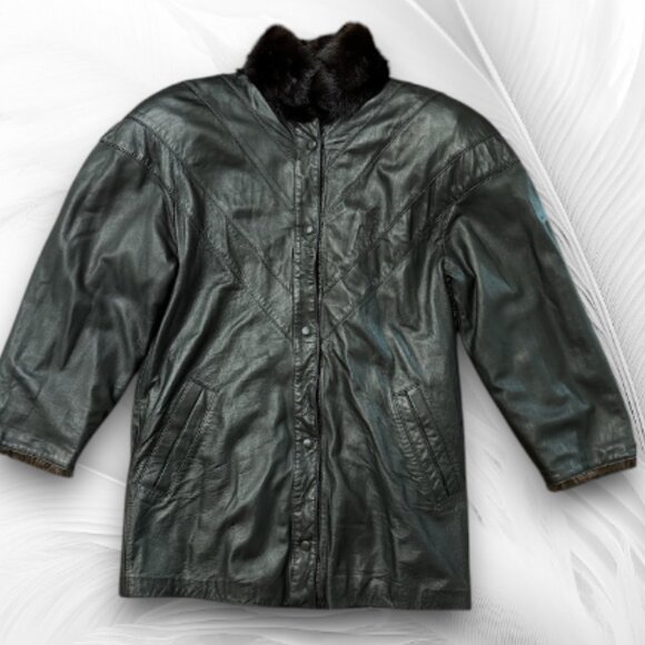 Vintage Women's Mink Fur Jacket Size M/L Elegant Dark Brown Mink Jacket - Picture 14 of 14